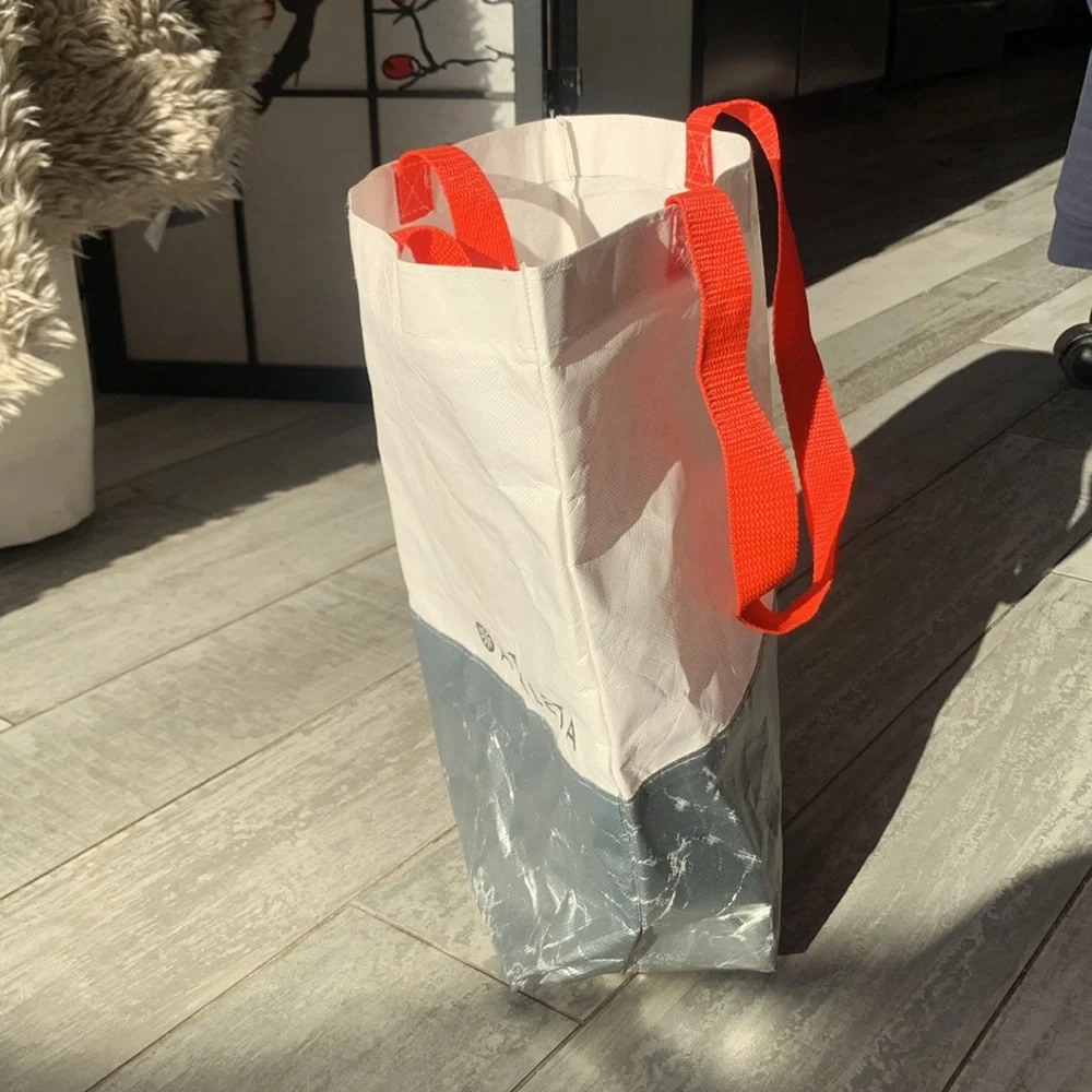 Athleta Shopping Canvas Bag Crinkle-Fabric Tote